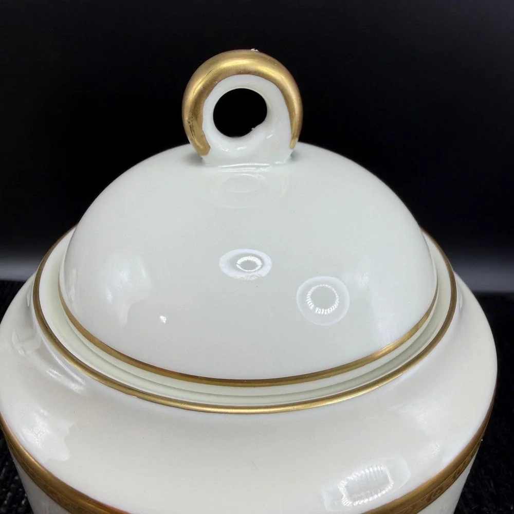 Mikasa Antique Lace L5531 Creamer and Sugar Bowl Set Gold Trim Fine China Japan‎